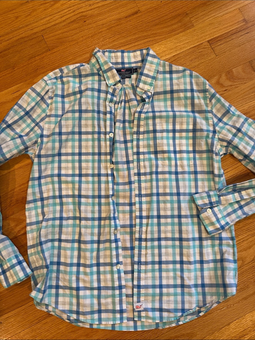 Vineyard Vines Men's Plaid Button-Down Shirt - Blue & Green